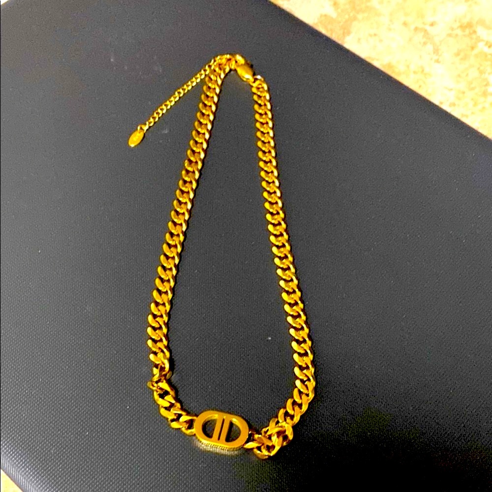CD logo Gold Chain Necklace NICKLE FREE brand new